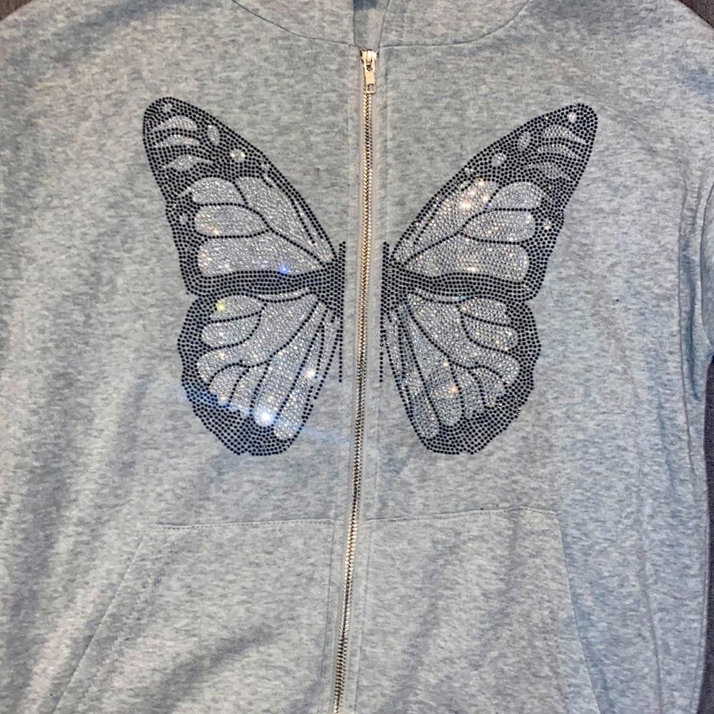 Medium Zip-up jacket butterfly Gems good condition